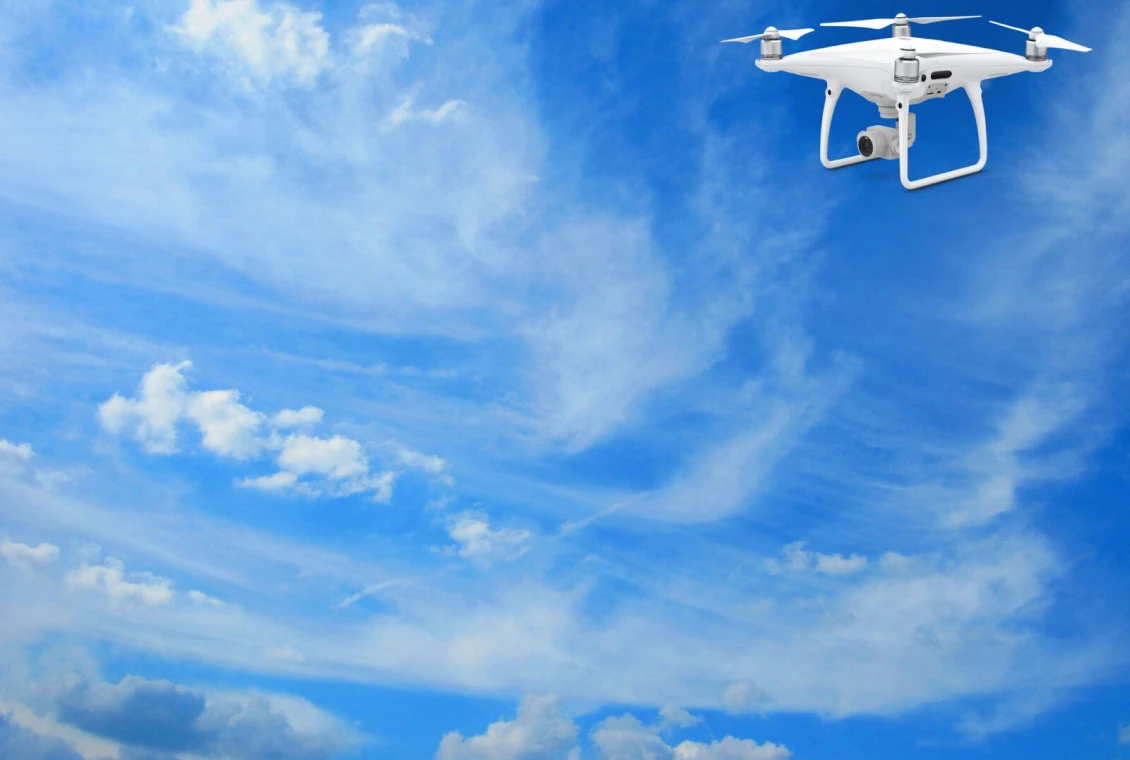 Quadrotor drone capturing aerial view